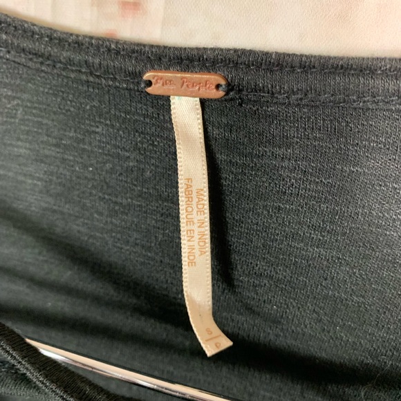 Free People Lucky Lace Up Black Top - Picture 4 of 6